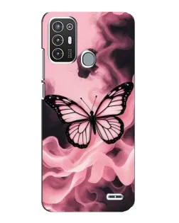 Чехол для ZTE Blade A72 с картинкой «Бабочка в дыму»