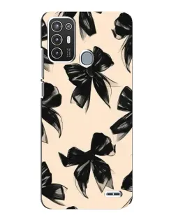 Чехол для ZTE Blade A72 с картинкой «Паттерн черные банты»