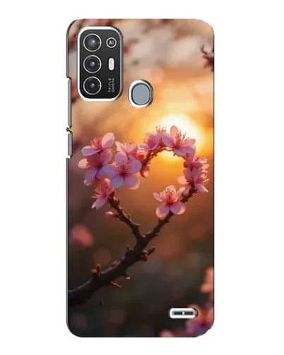 Чехол для ZTE Blade A72 с картинкой «Розовый цвет сердце на фоне заката» Чехол для ZTE Blade A72 с картинкой «Розовый цвет сердце на фоне заката»