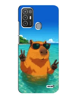Чехол для ZTE Blade A72 с картинкой «Морская капибара»