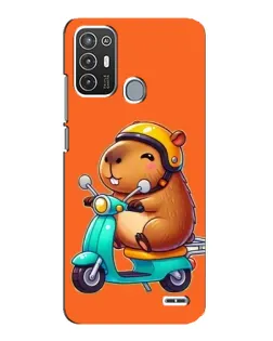 Чехол для ZTE Blade A72 с картинкой «Капибара на скутере»