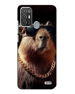 Чехол для ZTE Blade A72 с картинкой «Капибара золотая цепь»