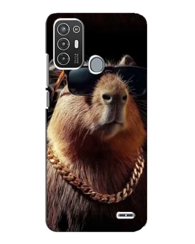 Чехол для ZTE Blade A72 с картинкой «Капибара золотая цепь»