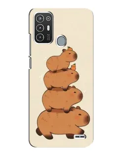 Чехол для ZTE Blade A72 с картинкой «Башня из капибар»