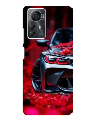 Чехол для ZTE Blade A72s с картинкой «Спортивная BMW и цветы»