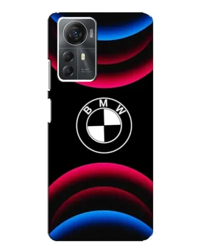 Чехол для ZTE Blade A72s с картинкой «Логотип BMW и неоновые дуги»