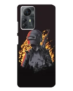 Чехол для ZTE Blade A72s с картинкой «PUBG — огненный силуэт»