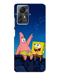 Чехол для ZTE Blade A72s с картинкой «Губка Боб и Патрик ночью»