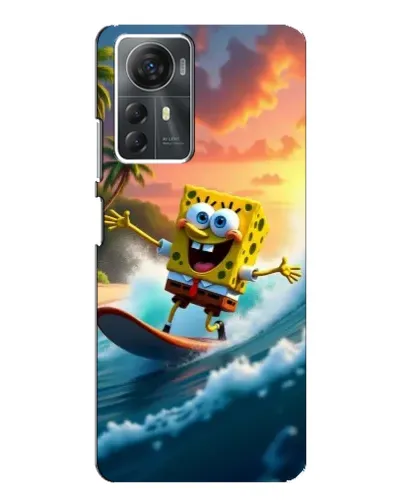 Чехол для ZTE Blade A72s с картинкой «Губка Боб серфингист»