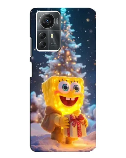 Чехол для ZTE Blade A72s с картинкой «Рождественский Спанч Боб»