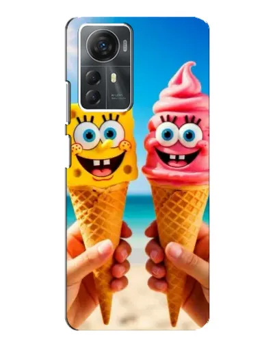 Чехол для ZTE Blade A72s с картинкой «Спанч Боб мороженое»
