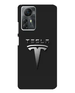 Чехол для ZTE Blade A72s с картинкой «Стальной логотип Tesla»