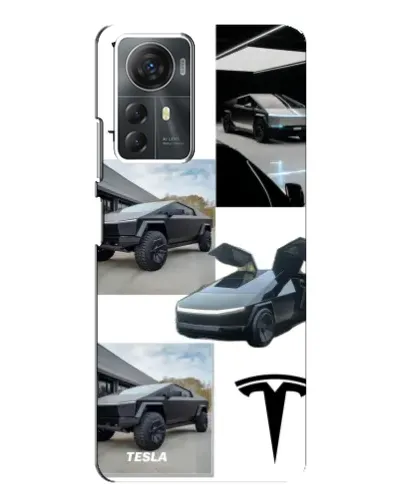 Чехол для ZTE Blade A72s с картинкой «Коллаж Cybertruck Tesla»