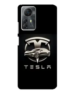 Чехол для ZTE Blade A72s с картинкой «Tesla — серебристое авто»