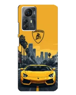 Чехол для ZTE Blade A72s с картинкой «Желтый Lamborghini город»