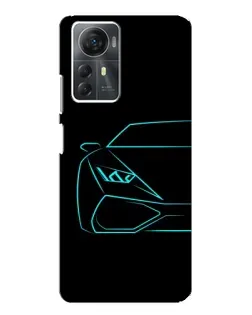 Чехол для ZTE Blade A72s с картинкой «Голубой силуэт Lamborghini»