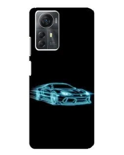 Чехол для ZTE Blade A72s с картинкой «Неоновый контур Lamborghini»