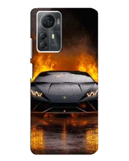 Чехол для ZTE Blade A72s с картинкой «Lamborghini в огне»