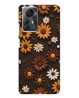 Чехол для ZTE Blade A72s с картинкой «Узор из маленьких подсолнухов»