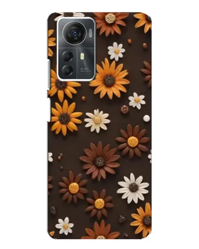 Чехол для ZTE Blade A72s с картинкой «Узор из маленьких подсолнухов»