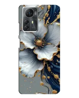Чехол для ZTE Blade A72s с картинкой «Белый цветок и золотой флюид»