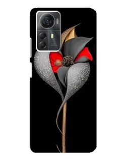 Чехол для ZTE Blade A72s с картинкой «Серебряный фантазийный цветок»