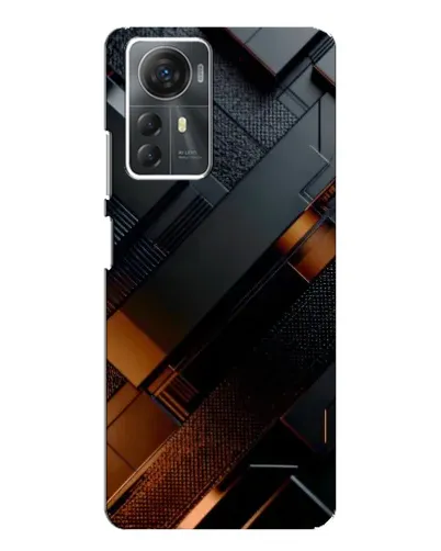 Чехол для ZTE Blade A72s с картинкой «Черные геометрические блоки»