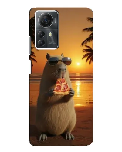 Чехол для ZTE Blade A72s с картинкой «Капибара с пиццей»