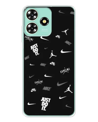Чехол для ZTE Blade A73 с картинкой «Nike Black Pattern» Чехол для ZTE Blade A73 с картинкой «Nike Black Pattern»