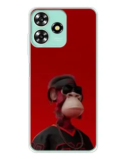 Чехол для ZTE Blade A73 с картинкой «Bored Ape в красном»
