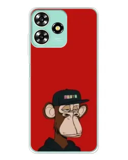 Чехол для ZTE Blade A73 с картинкой «Bored Ape — красный фон»