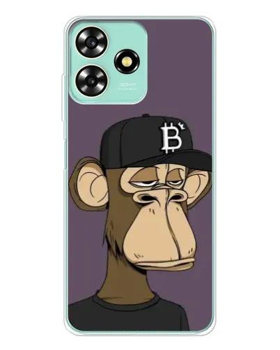 Чехол для ZTE Blade A73 с картинкой «Bored Ape в кепке»