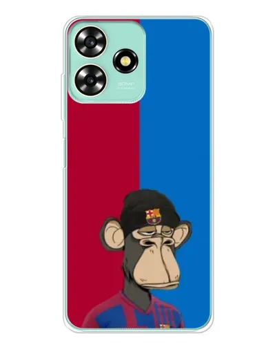 Чехол для ZTE Blade A73 с картинкой «Bored Ape — фанат Барсы»