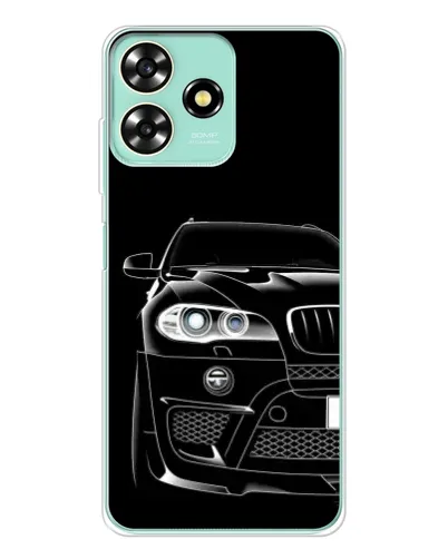 Чехол для ZTE Blade A73 с картинкой «Темный силуэт BMW»