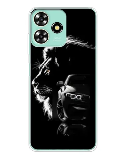 Чехол для ZTE Blade A73 с картинкой «BMW и лев»