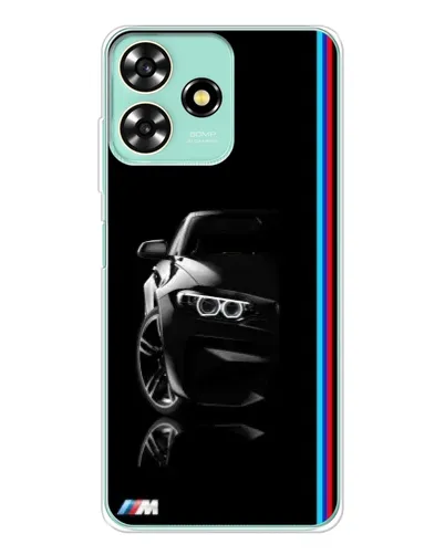 Чехол для ZTE Blade A73 с картинкой «Силуэт BMW в темноте»