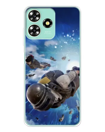 Чехол для ZTE Blade A73 с картинкой «Десант PUBG — прыжок»