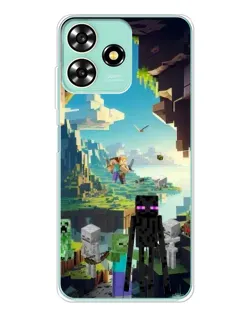 Чехол для ZTE Blade A73 с картинкой «Эндермен в лесу»