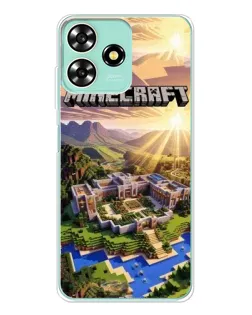 Чехол для ZTE Blade A73 с картинкой «Minecraft панорама»