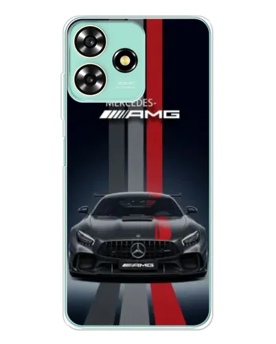 Чехол для ZTE Blade A73 с картинкой «Mercedes — белый карбон»
