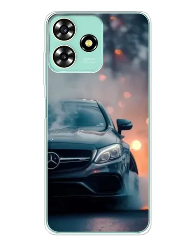 Чехол для ZTE Blade A73 с картинкой «Mercedes — ночной город»