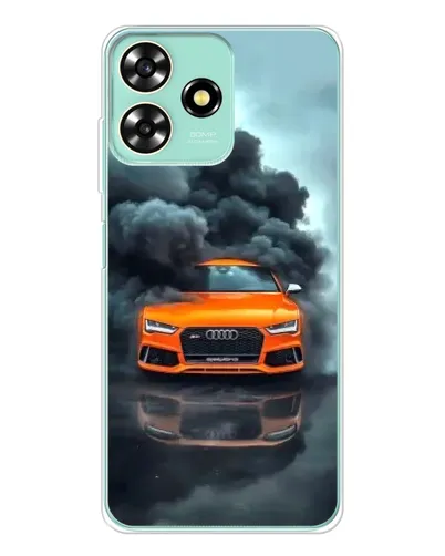 Чехол для ZTE Blade A73 с картинкой «Audi в облаках дыма»