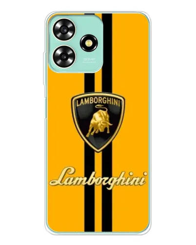 Чехол для ZTE Blade A73 с картинкой «Lamborghini Stripe желтый»