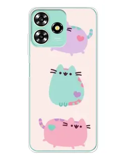 Чехол для ZTE Blade A73 с картинкой «Pusheen трио» Чехол для ZTE Blade A73 с картинкой «Pusheen трио»