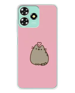 Чехол для ZTE Blade A73 с картинкой «Pusheen сердце»