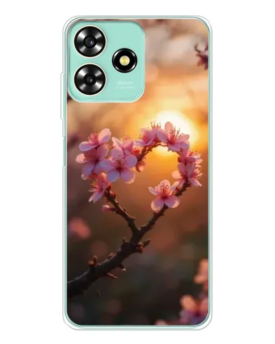 Чохол для ZTE Blade A73 з картинкою «Рожевий цвіт сердечко на тлі заходу» Чохол для ZTE Blade A73 з картинкою «Рожевий цвіт сердечко на тлі заходу»
