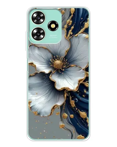 Чехол для ZTE Blade A73 с картинкой «Белый цветок и золотой флюид» Чехол для ZTE Blade A73 с картинкой «Белый цветок и золотой флюид»