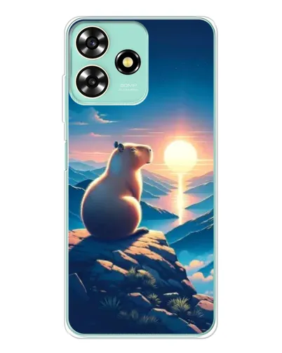 Чехол для ZTE Blade A73 с картинкой «Закат солнца с капибарой» Чехол для ZTE Blade A73 с картинкой «Закат солнца с капибарой»