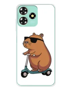 Чохол для ZTE Blade A73 з картинкою «Капібара на самокаті»