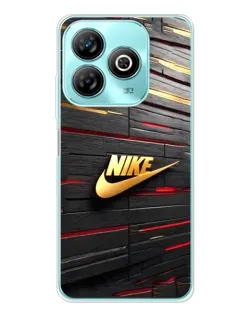 Чехол для ZTE Blade A75 с картинкой «Золотой Nike на металле»
